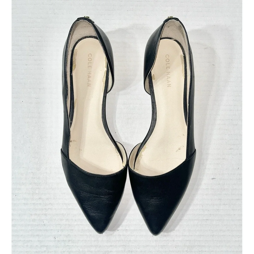 Cole Haan Flats Women's 6 Black Bambra Skimmer D'orsay‎ Professional Classic
